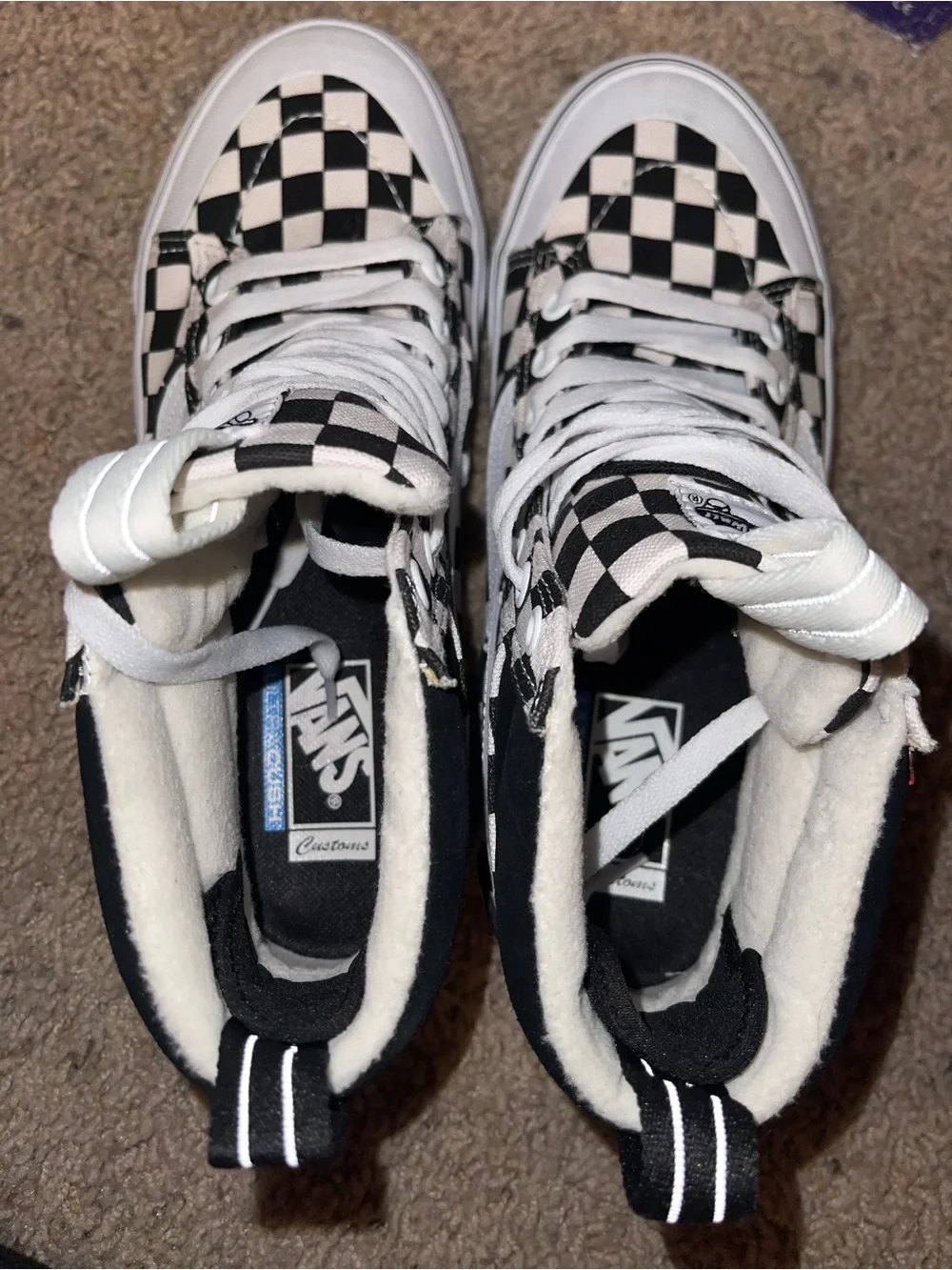 Vans custom MTE Checkerboard Sk8-Hi High-Top Sneakers - Black/White
